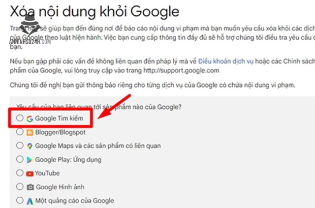 Sử dụng chức năng "Báo cáo" (Report) trực tiếp trên kết quả tìm kiếm